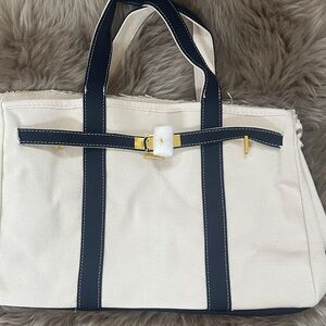Navy & white boatkin bag never used